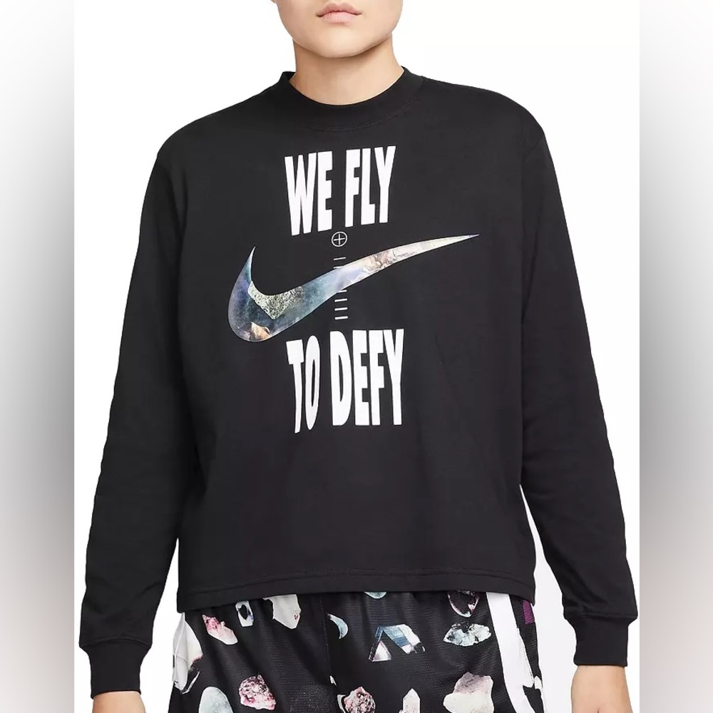 Nike Swoosh We Fly To Defy Black Crewneck Pullover Sweatshirt Size XS NWT